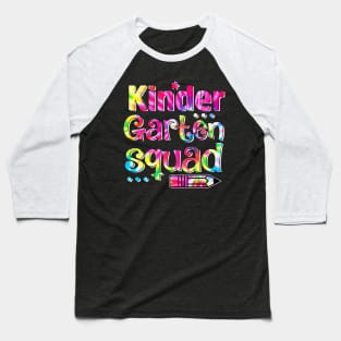 Tie Dye Kindergarten Squad Back To School Teachers Student Baseball T-Shirt